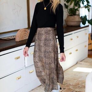 Leopard Silk Emerson Fry Midi Skirt